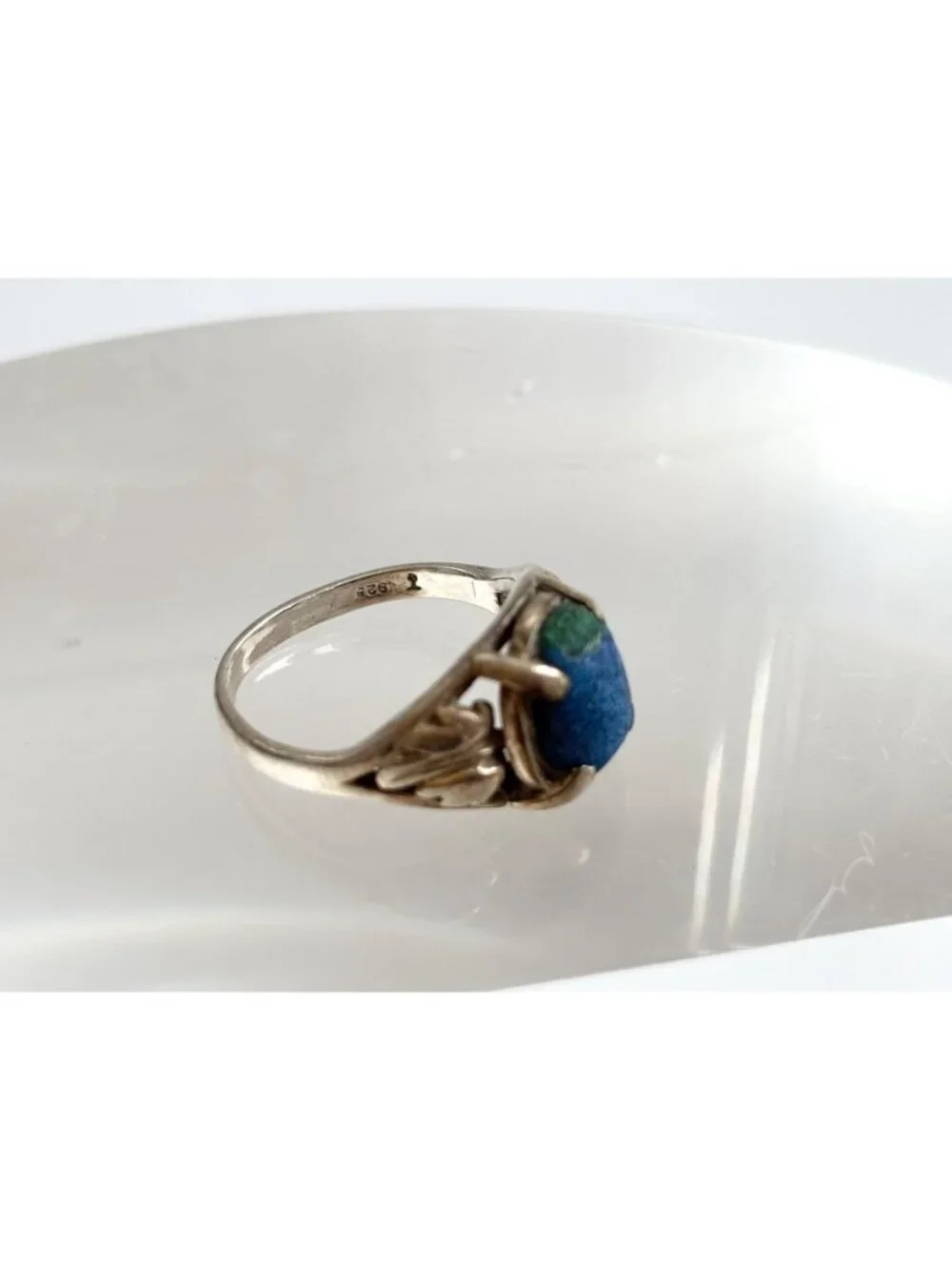Lapis Lazuli Oval Cabochon Southwest Sterling Silver 925 Vintage Ring - sz 5.5